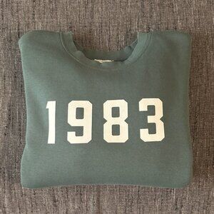 J. Crew Green Sweater with White Print